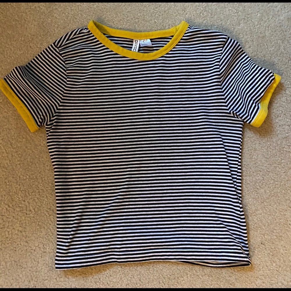 Yellow black and white striped shirt from H&M
